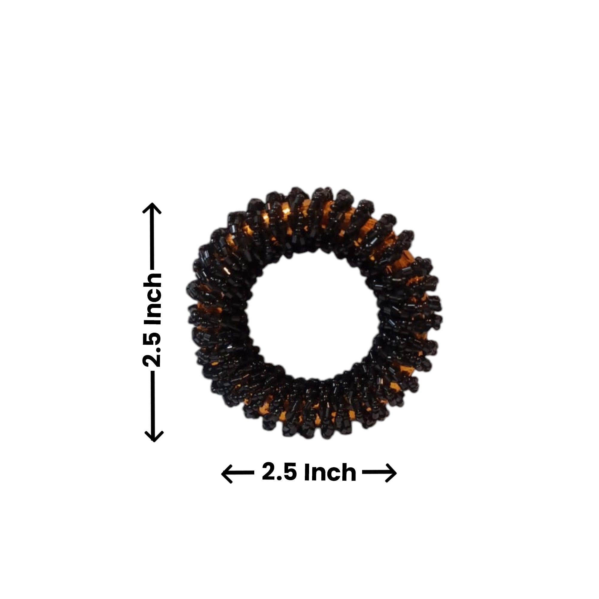Black Glass Beaded Napkin Ring  Set of Four